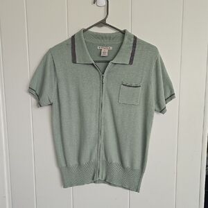 Rubbish Mint Green Zip-Up Top